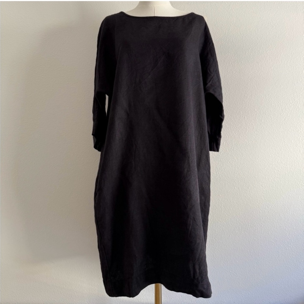Wool Blend notPERFECTLINEN November Tunic Dress in Black - Picture 4 of 7